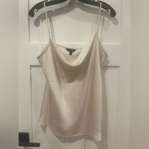 Express Ivory Satin Cowl Neck Camisole Top